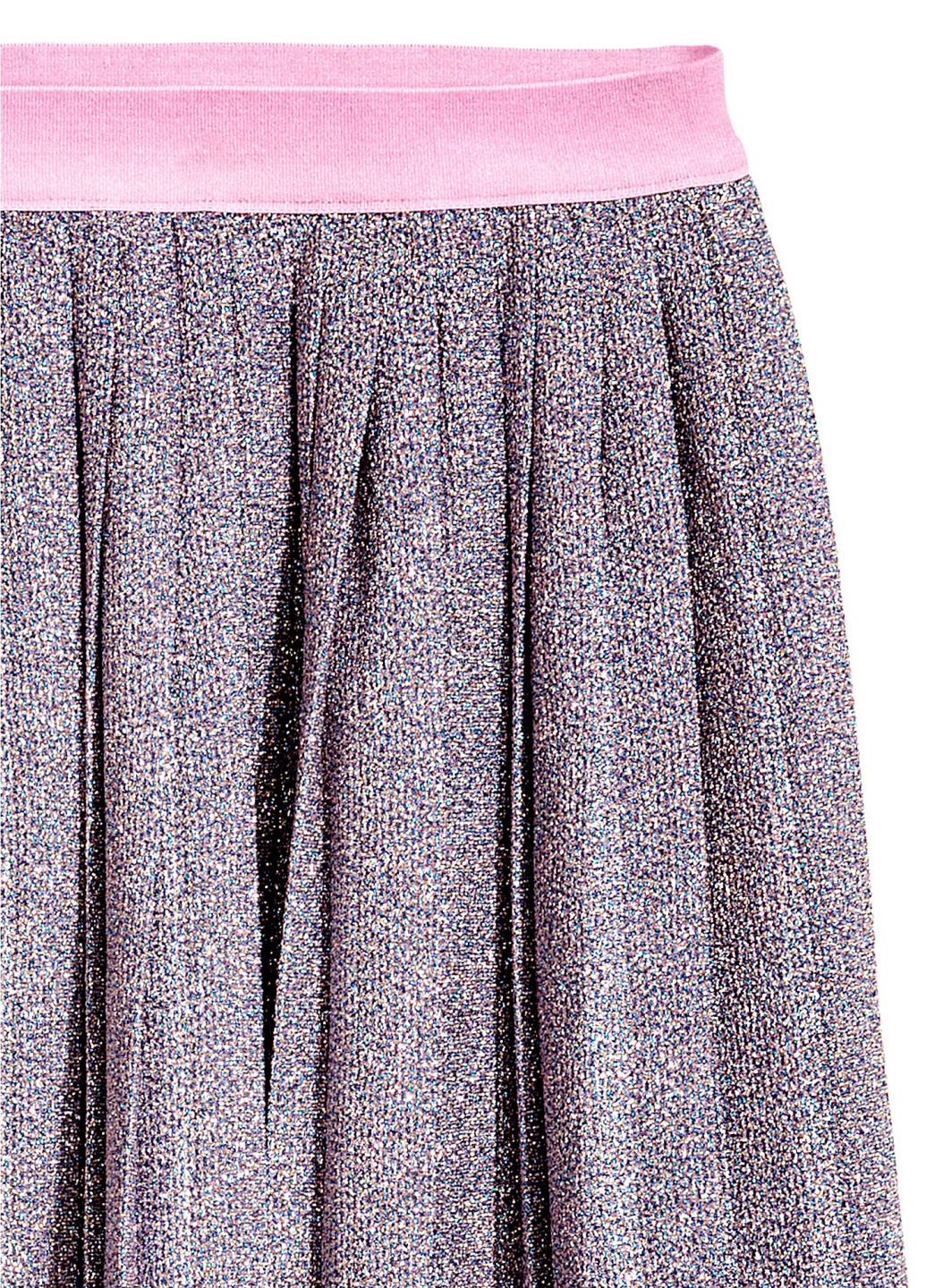 Сиреневая кэжуал однотонная юбка H&M плиссе