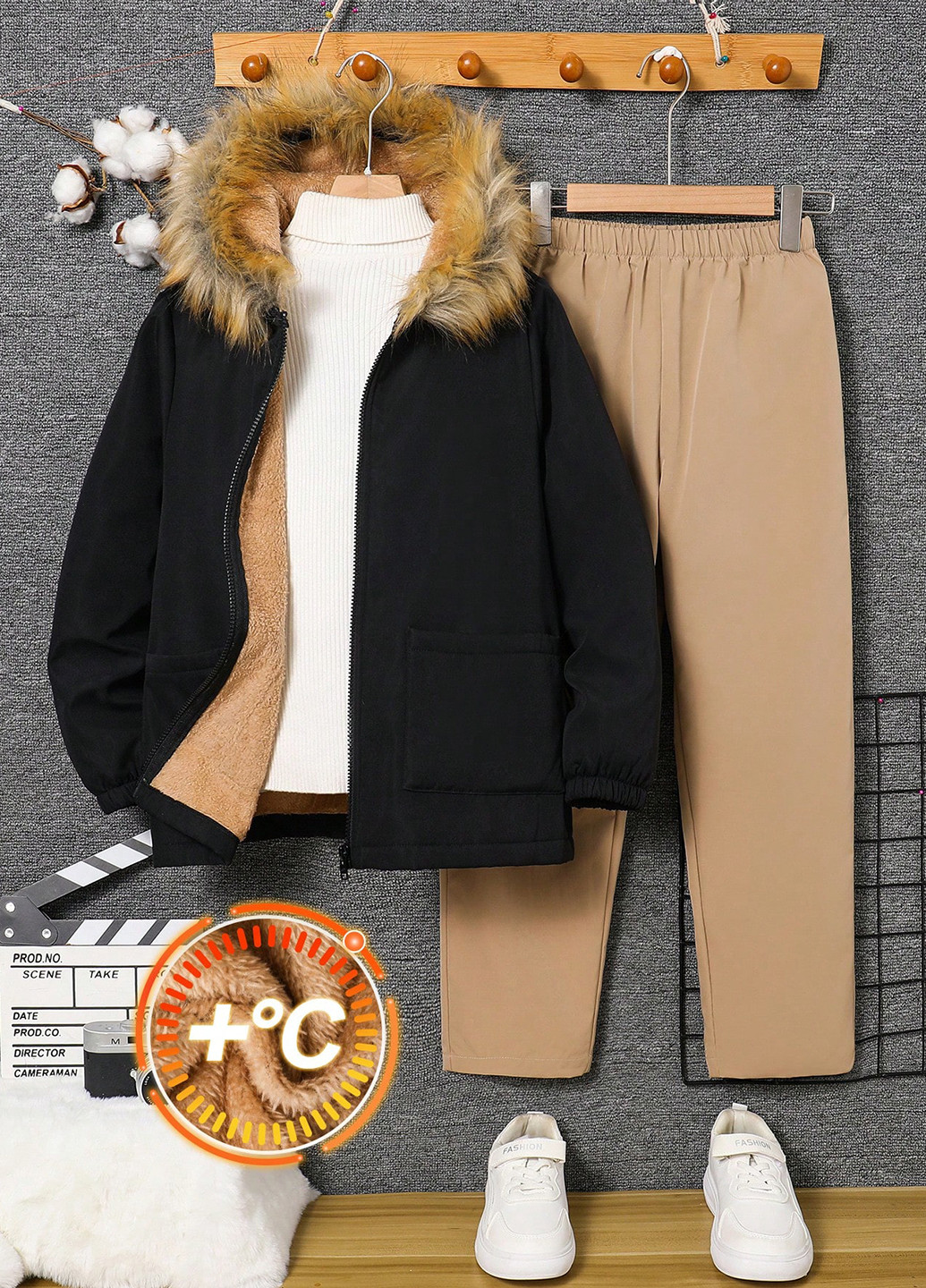 Комбінований демісезонний комплект (куртка, штани) SHEIN