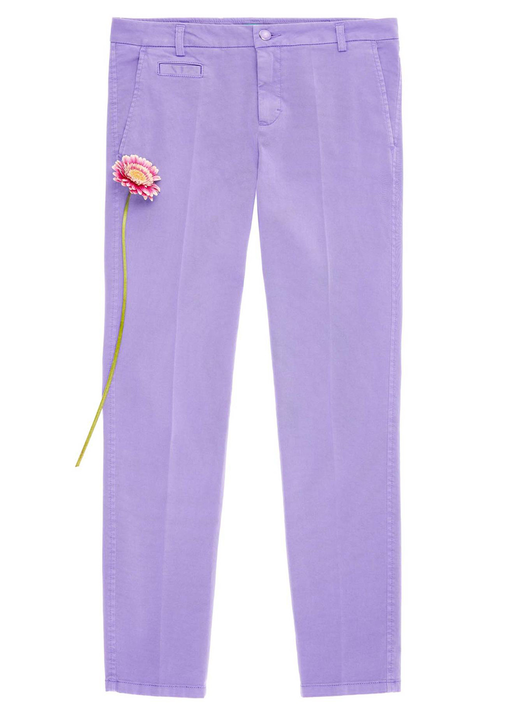 Светло-фиолетовые кэжуал демисезонные прямые брюки United Colors of Benetton