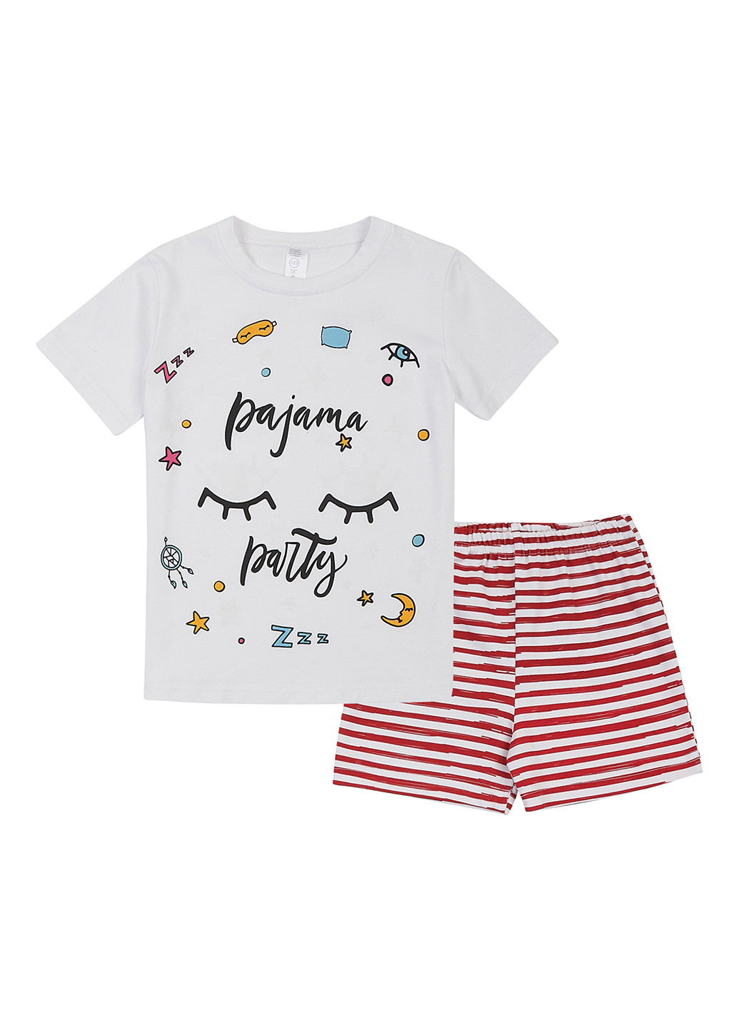 Біла всесезон піжама (футболка, шорти) футболка + шорти Garnamama