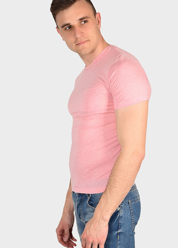 Светло-розовая футболка мужская розовая размер s AAA