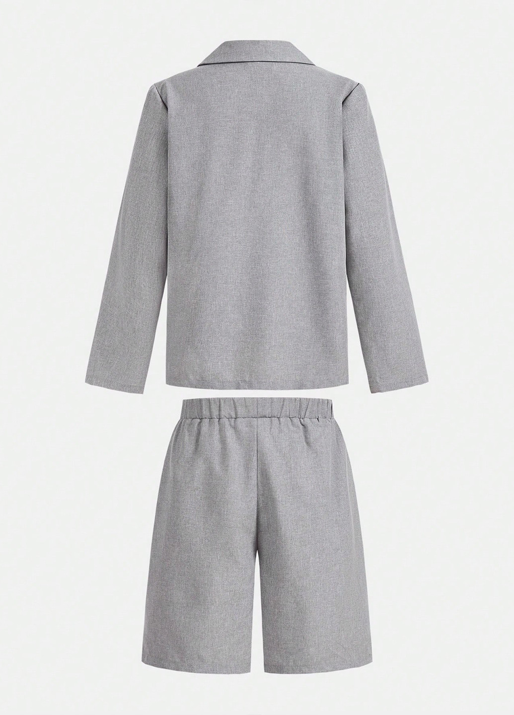 Сірий демісезонний костюм (піджак, шорти) з шортами SHEIN