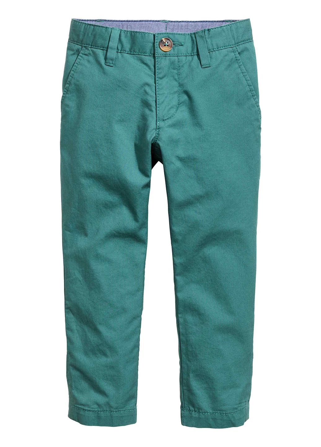 Темно-бирюзовые кэжуал демисезонные брюки со средней талией H&M