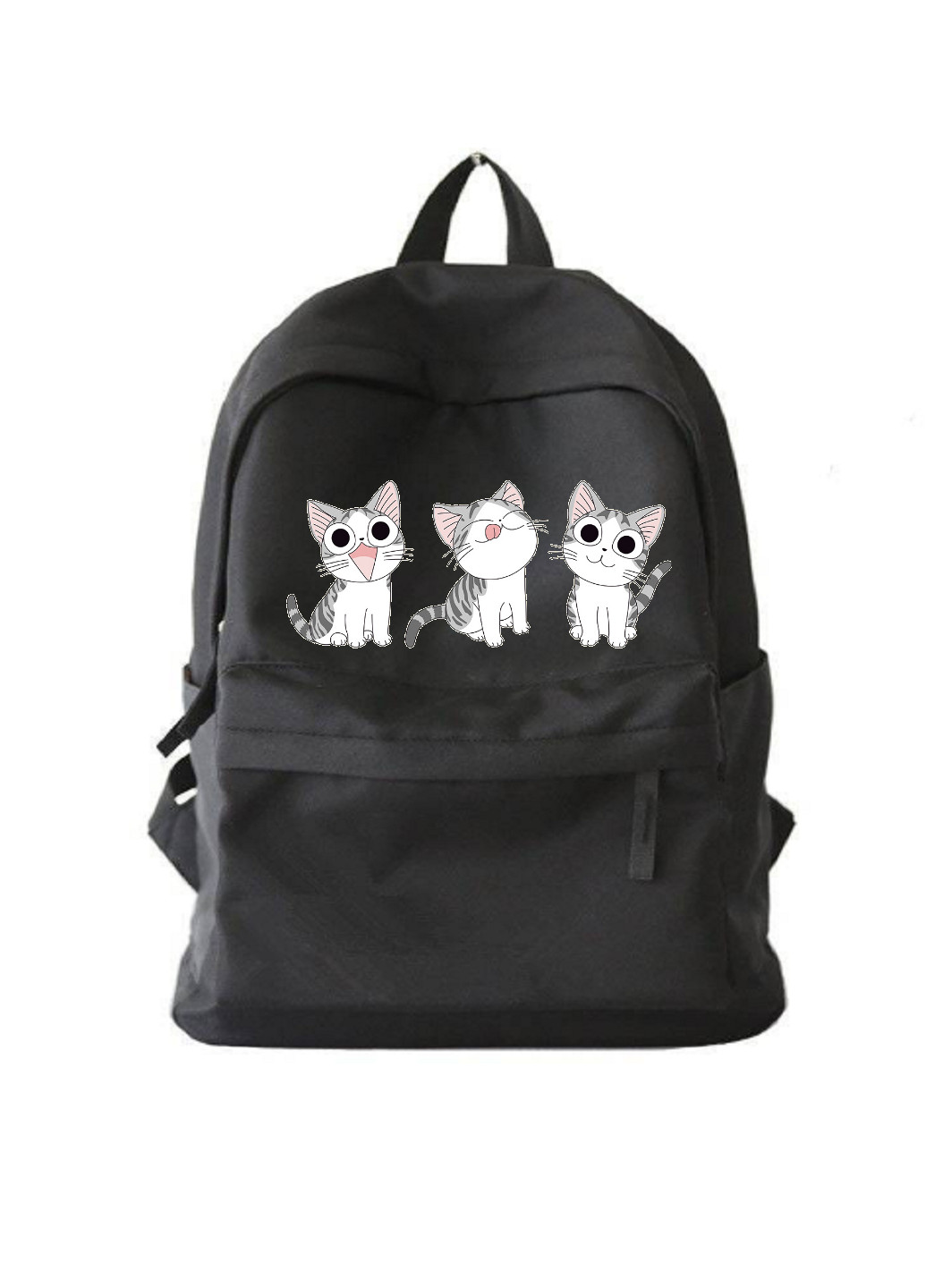 Рюкзак городской черный с маленькими котиками No Brand (255411925)