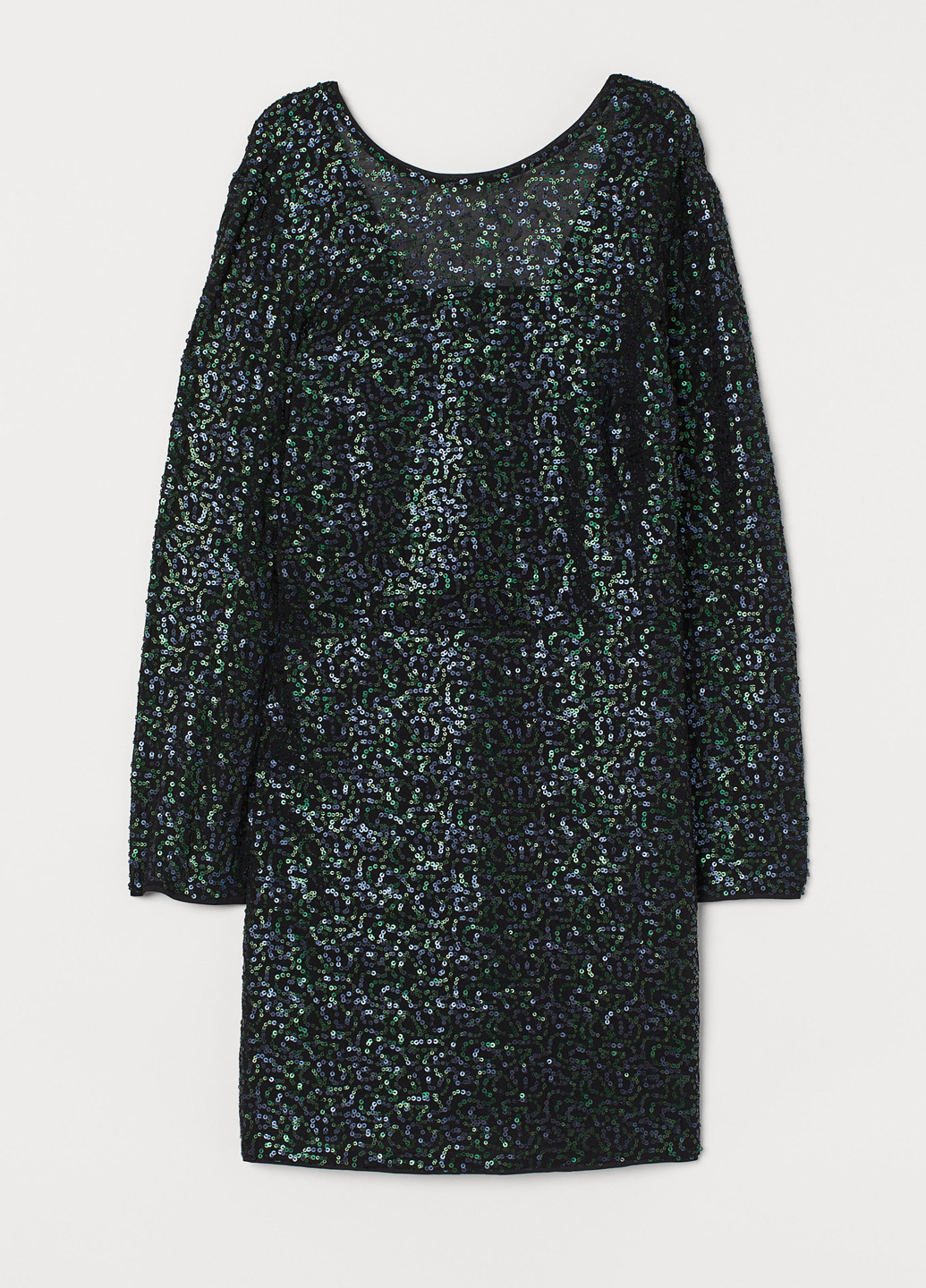 Темно-зеленое коктейльное платье H&M однотонное