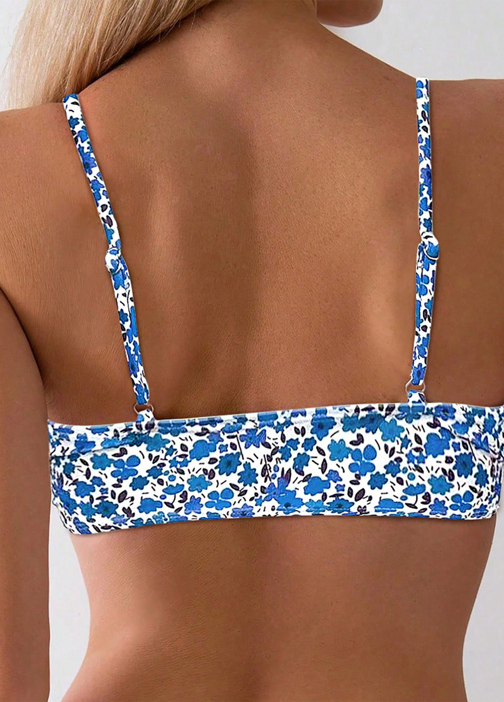 Синій літній купальник (ліф, трусики) топ, роздільний SHEIN