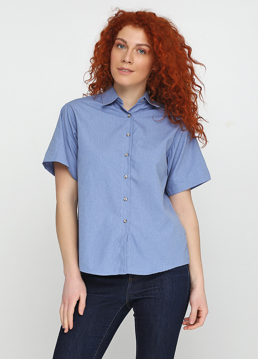 Голубой кэжуал рубашка однотонная Lady Edwards