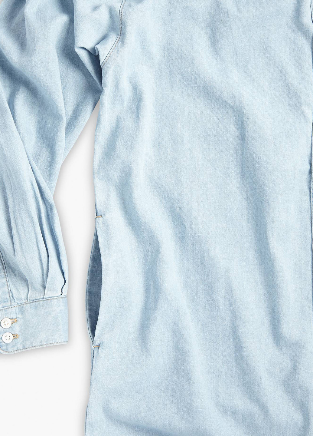 Голубое джинсовое, кэжуал платье рубашка Levi's однотонное