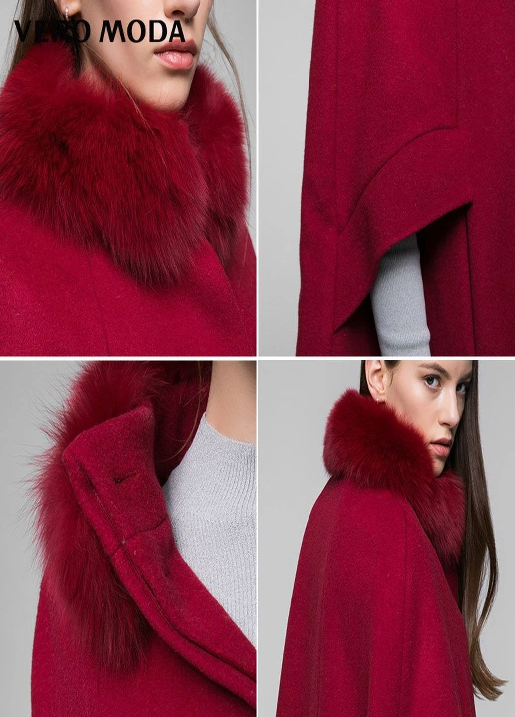 Бордове демісезонне Пальто Vero Moda