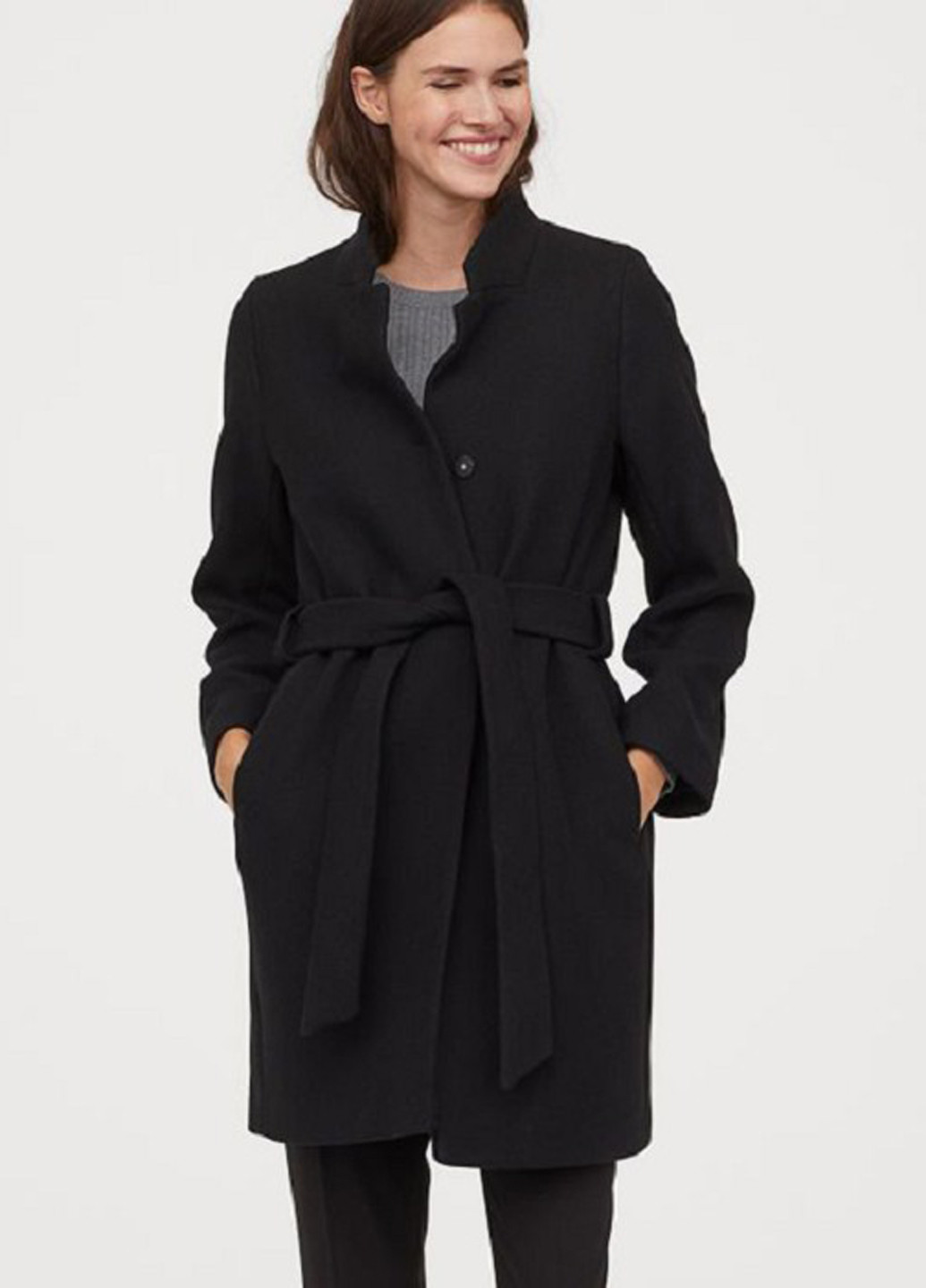 Черное демисезонное Пальто H&M