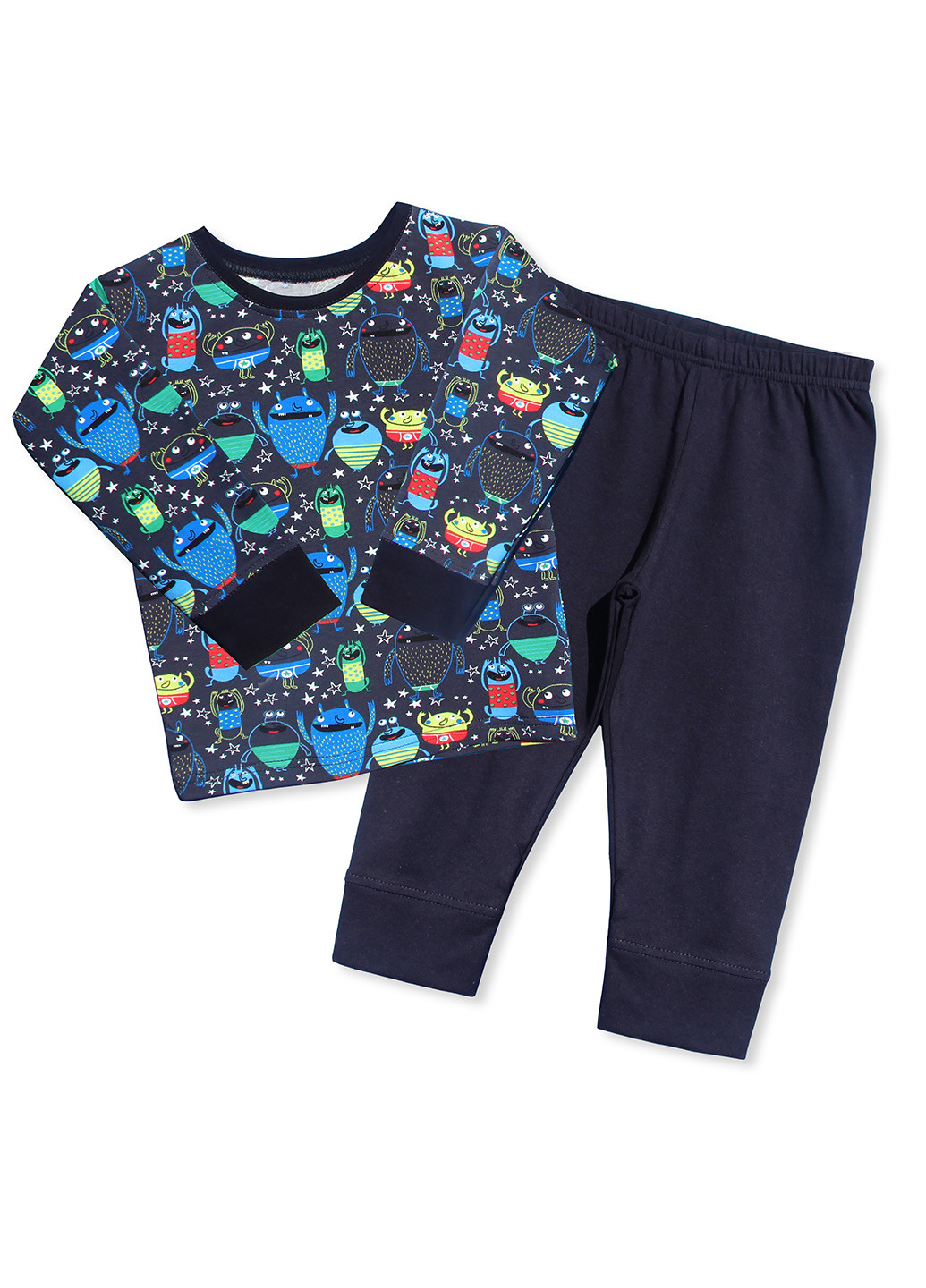Темно-синяя всесезон пижама (лонгслив, брюки) Соня