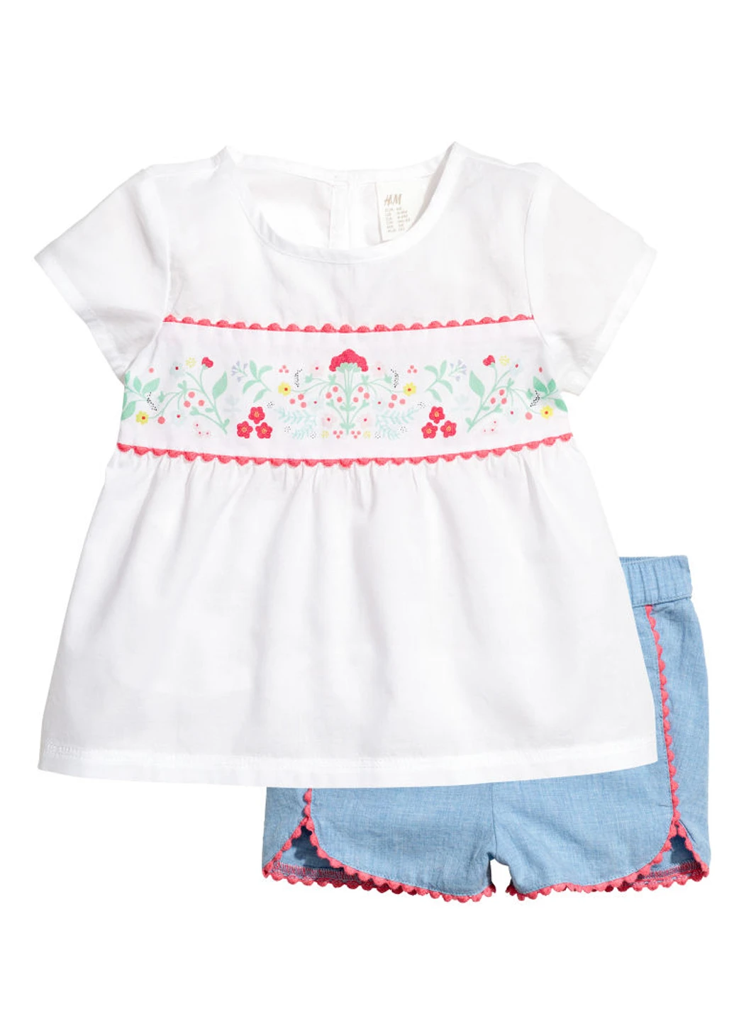 Білий літній комплект (туніка, шорти) H&M