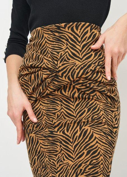 Спідниця,чорний-бежевий в візерунки,Pimkie No Brand (256668843)