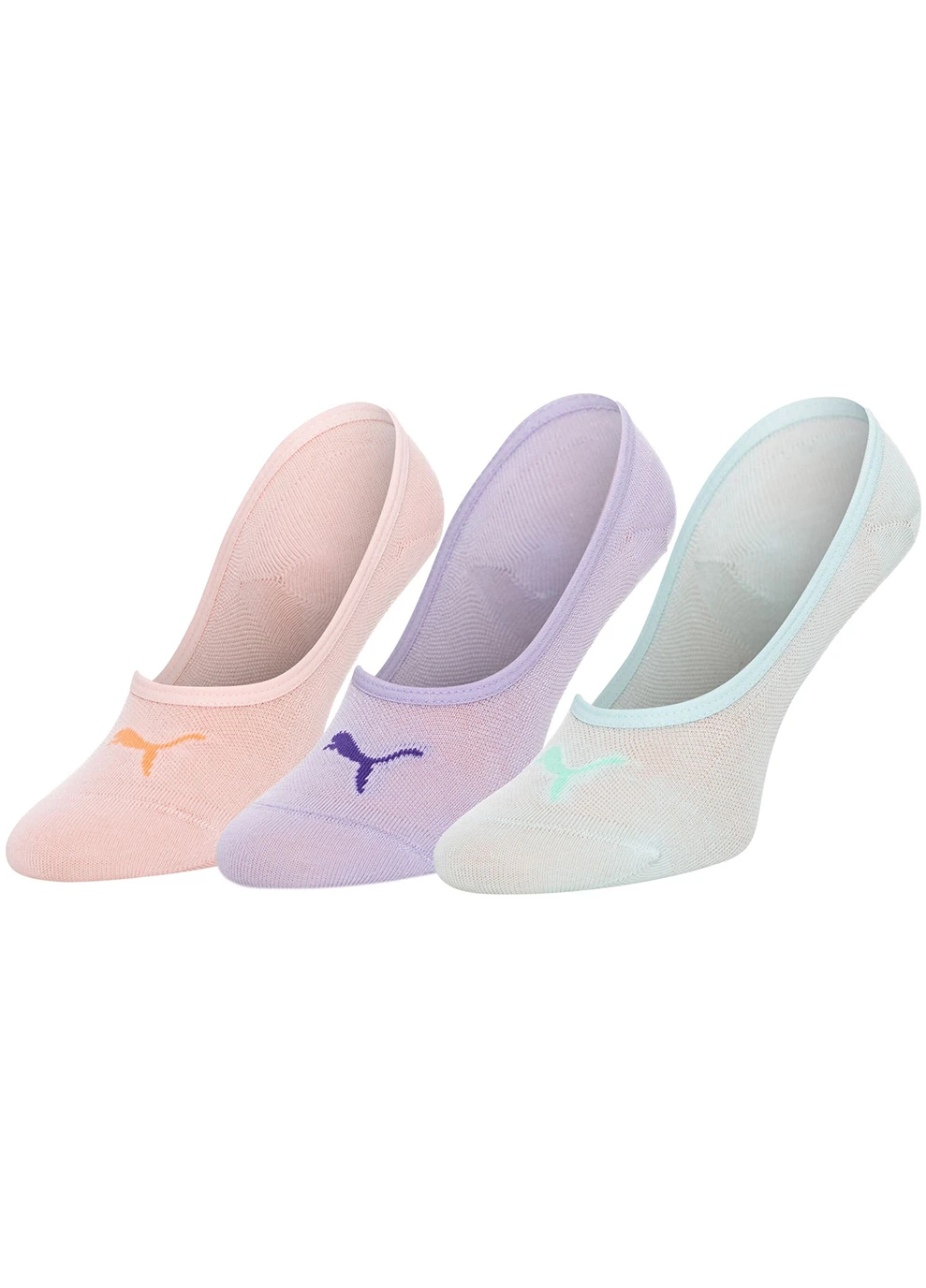 Серые следы unisex footie 3-pack multicolor — 171002001-004 Puma логотипы (254343127)