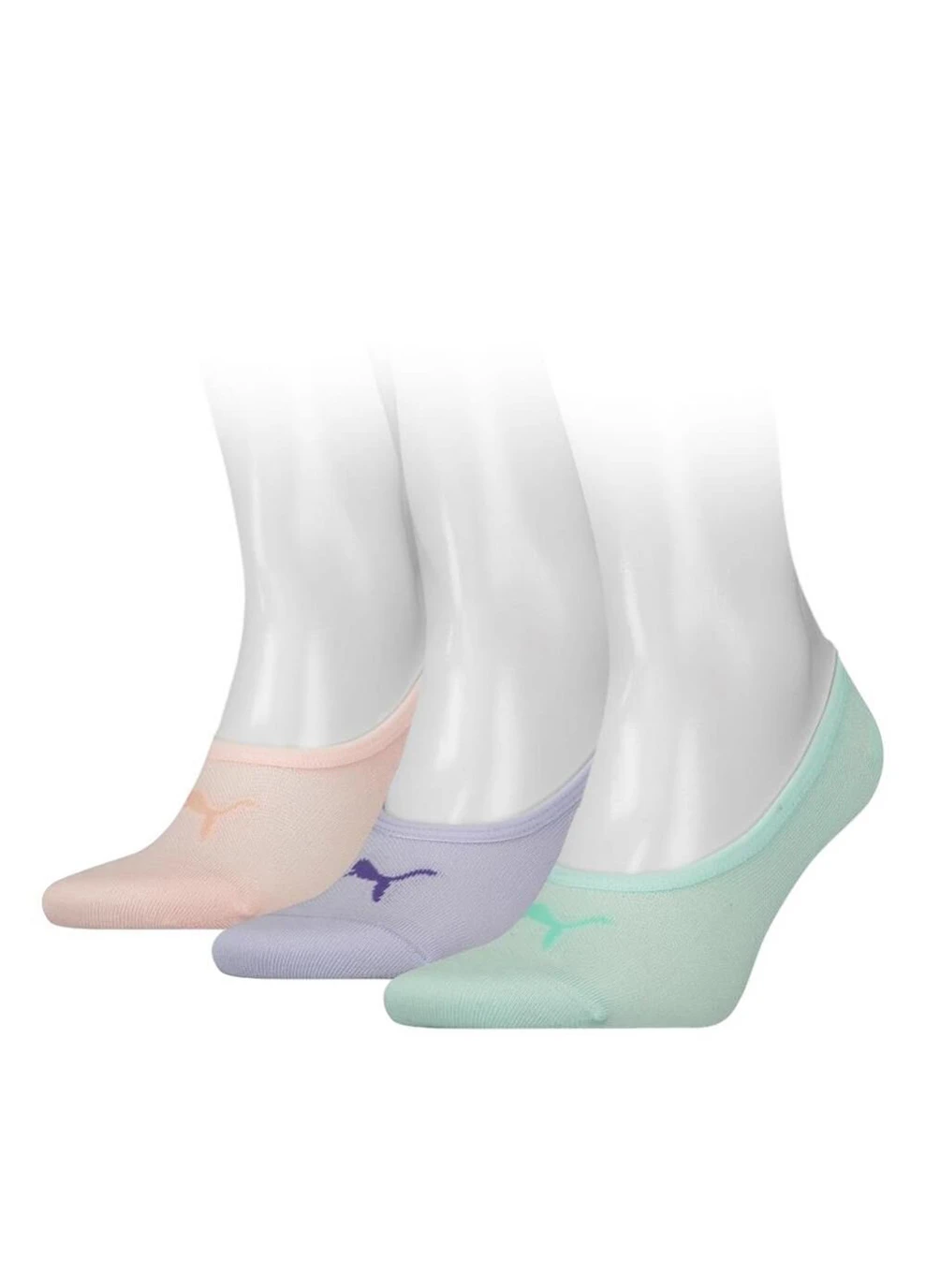 Серые следы unisex footie 3-pack multicolor — 171002001-004 Puma логотипы (254343127)
