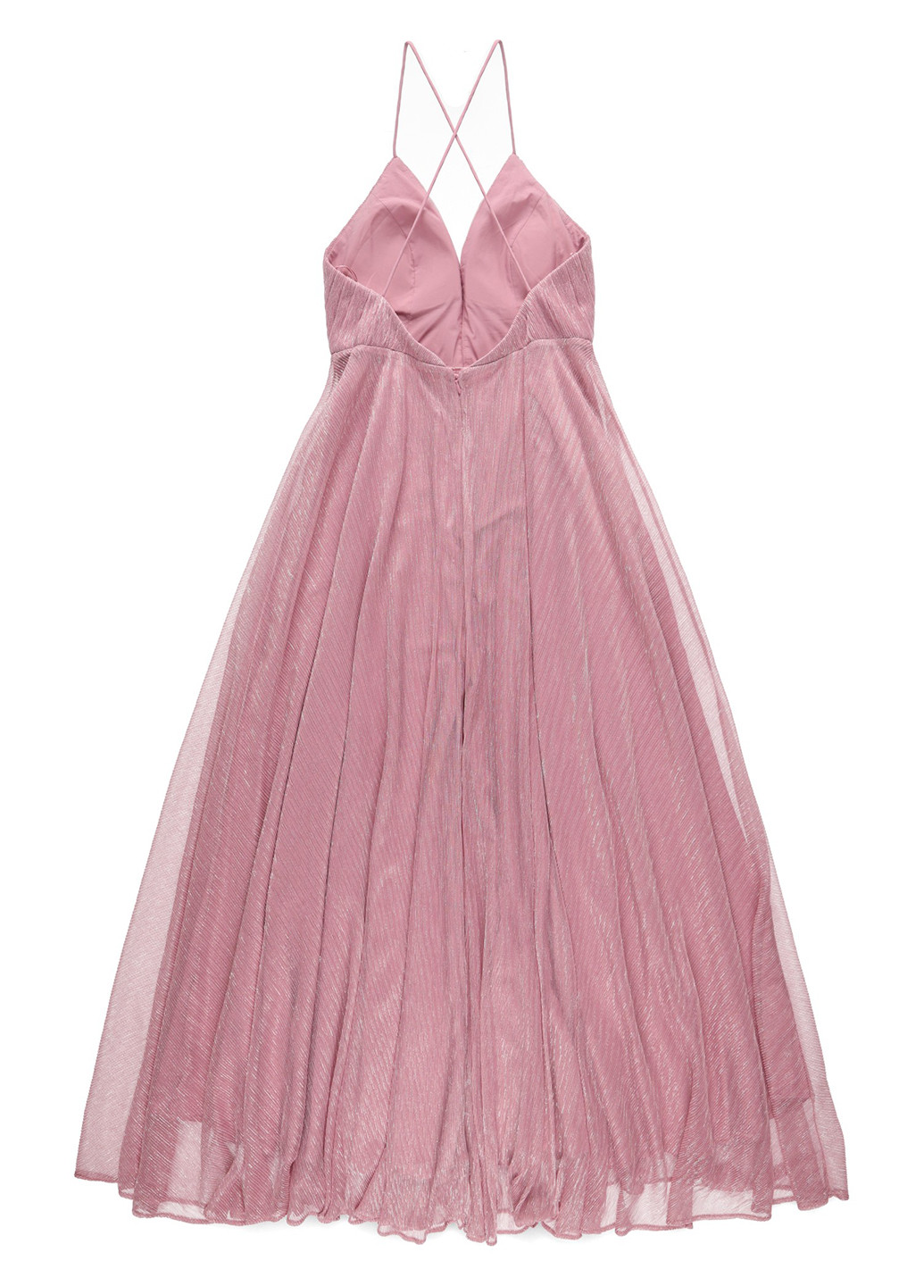 Рожево-лілова вечірня сукня кльош, з відкритою спиною C&A однотонна