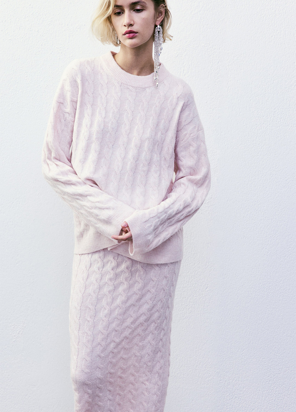 Светло-розовый зимний джемпер джемпер H&M