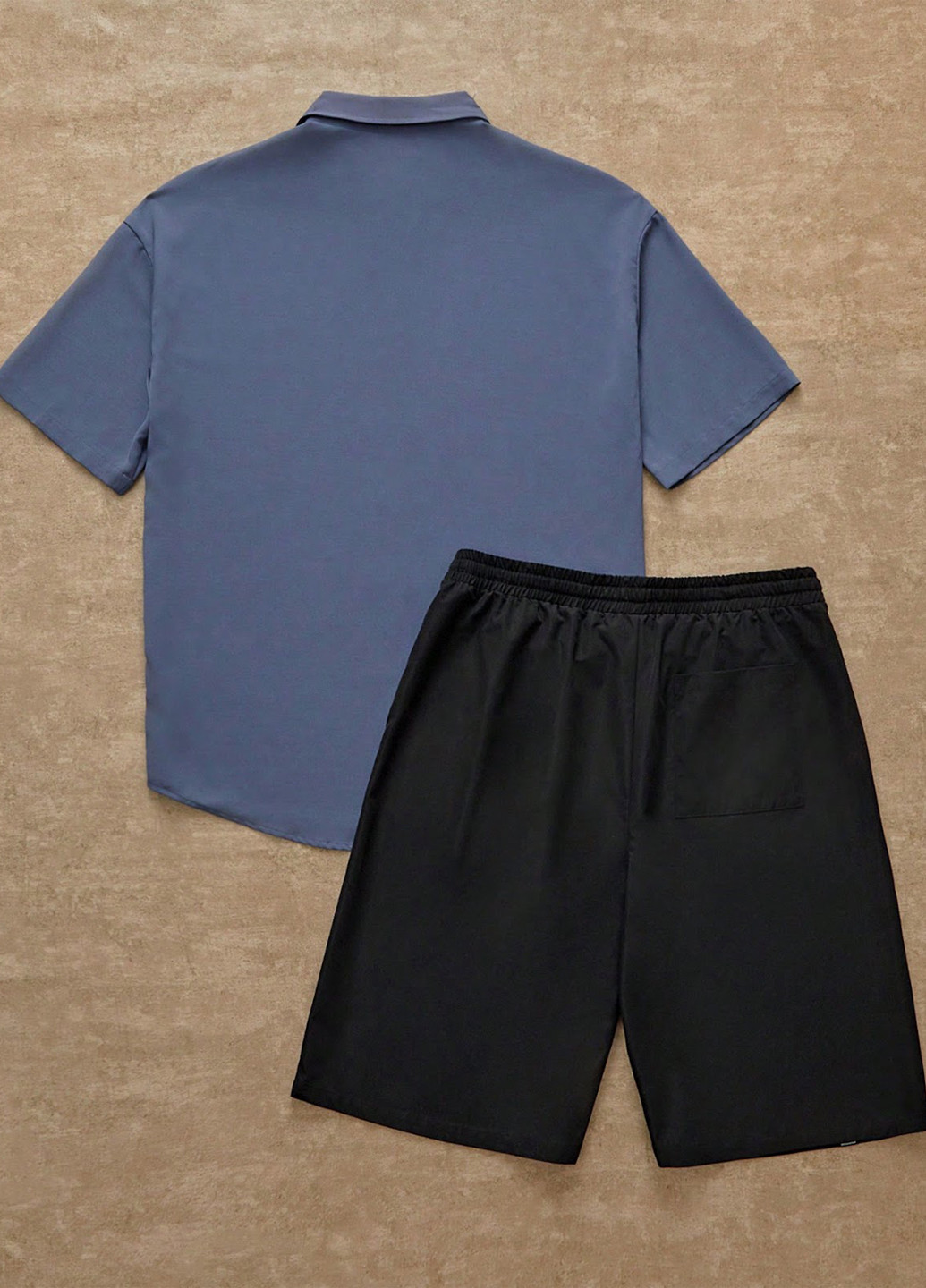 Синій літній комплект (сорочка, шорти) SHEIN