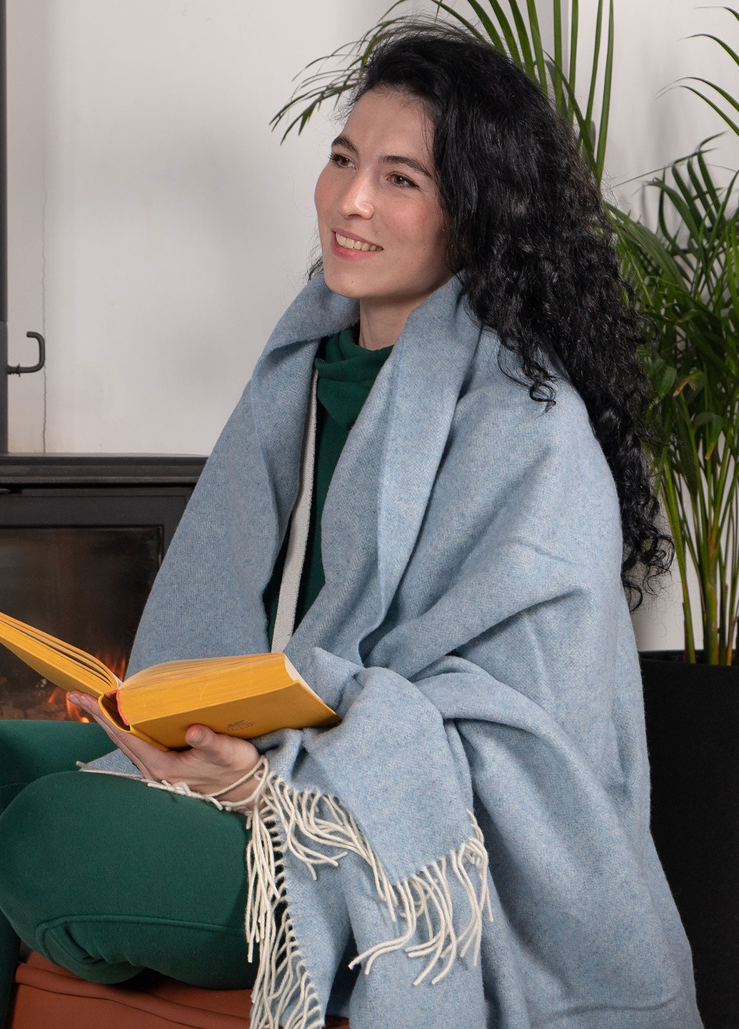 Плед Кашемировй голубой 140 x 200 см Love You (256007297)