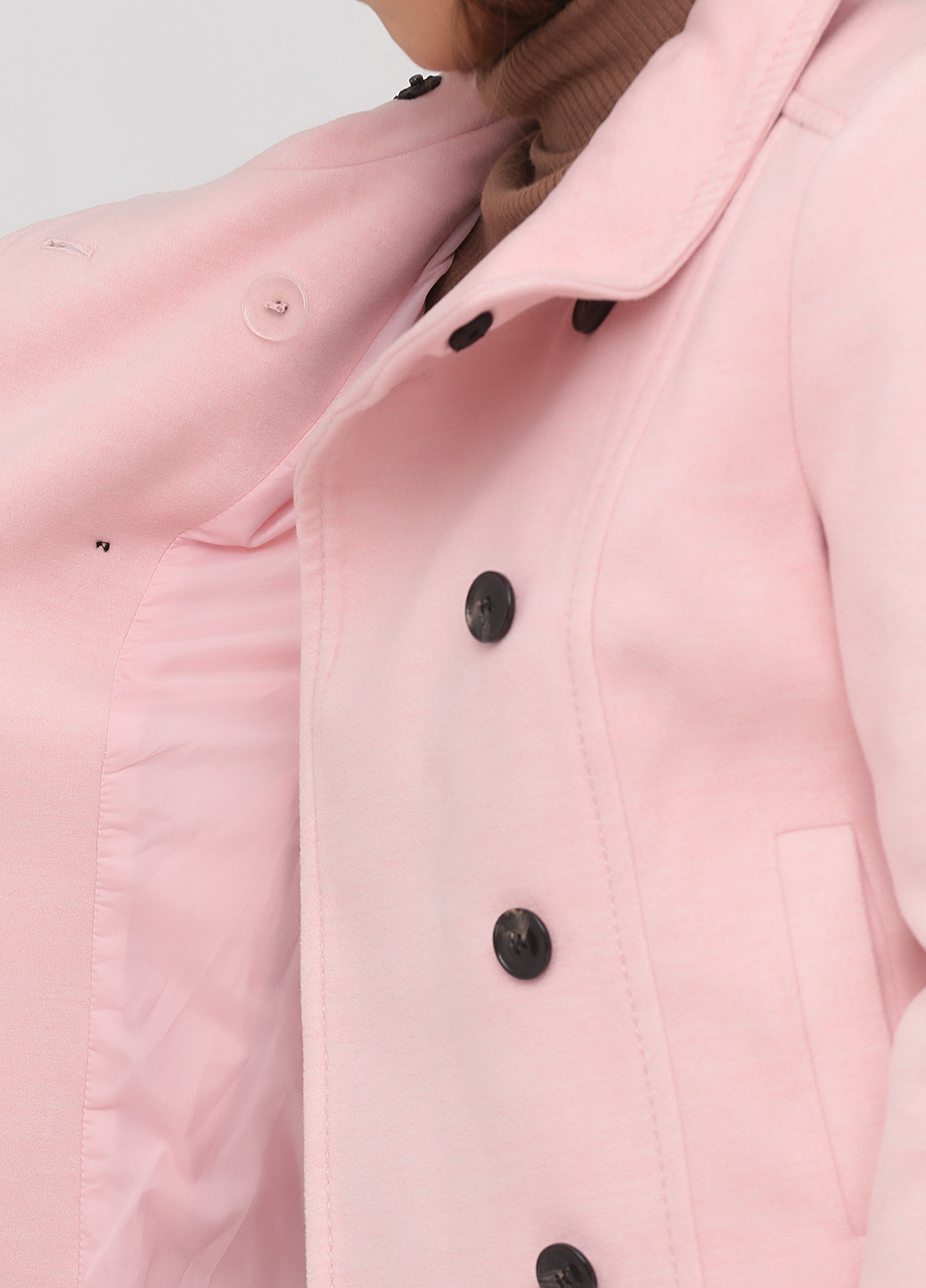 Світло-рожеве Кежуал напівпальто двобортне H&M меланж