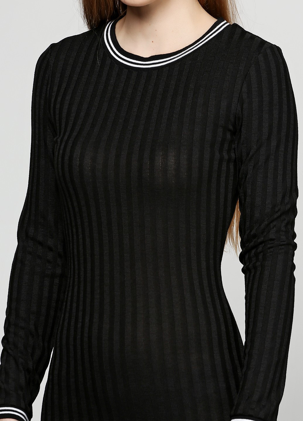 Черное кэжуал платье H&M в полоску