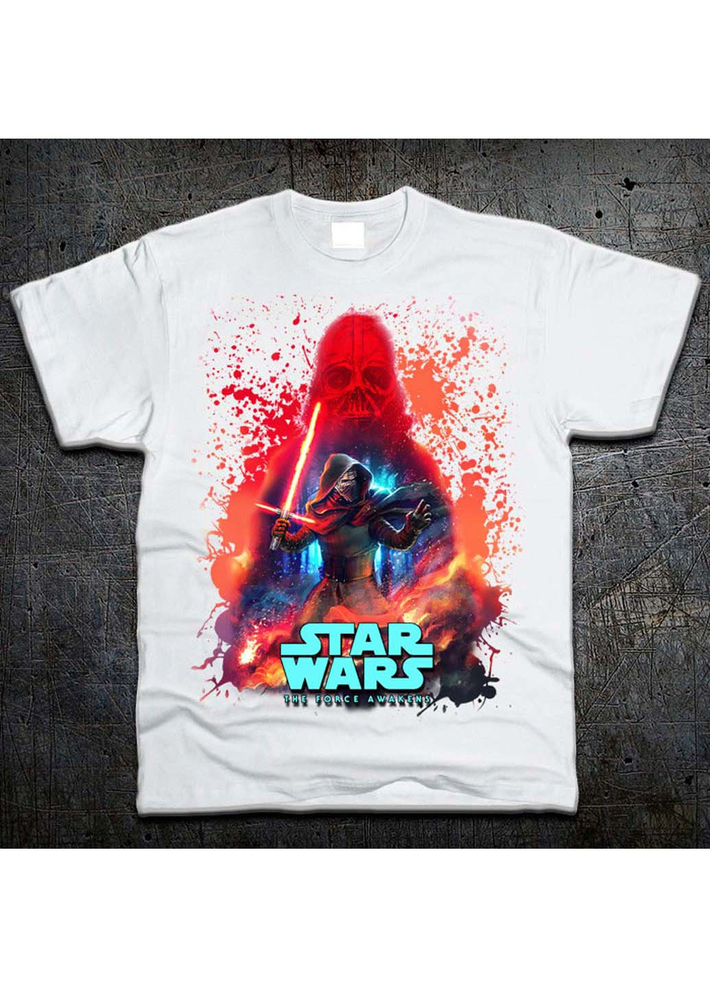 Белая футболка Fruit of the Loom Дарт Вейдер и Кайло Рен Darth Vader and Kylo Ren Star Wars