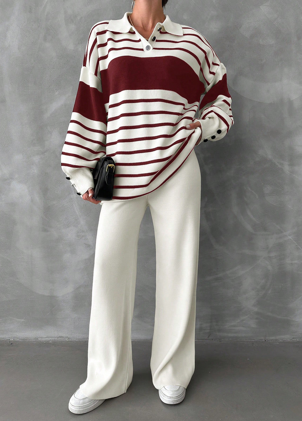 Білий демісезонний комплект (светр, штани) SHEIN