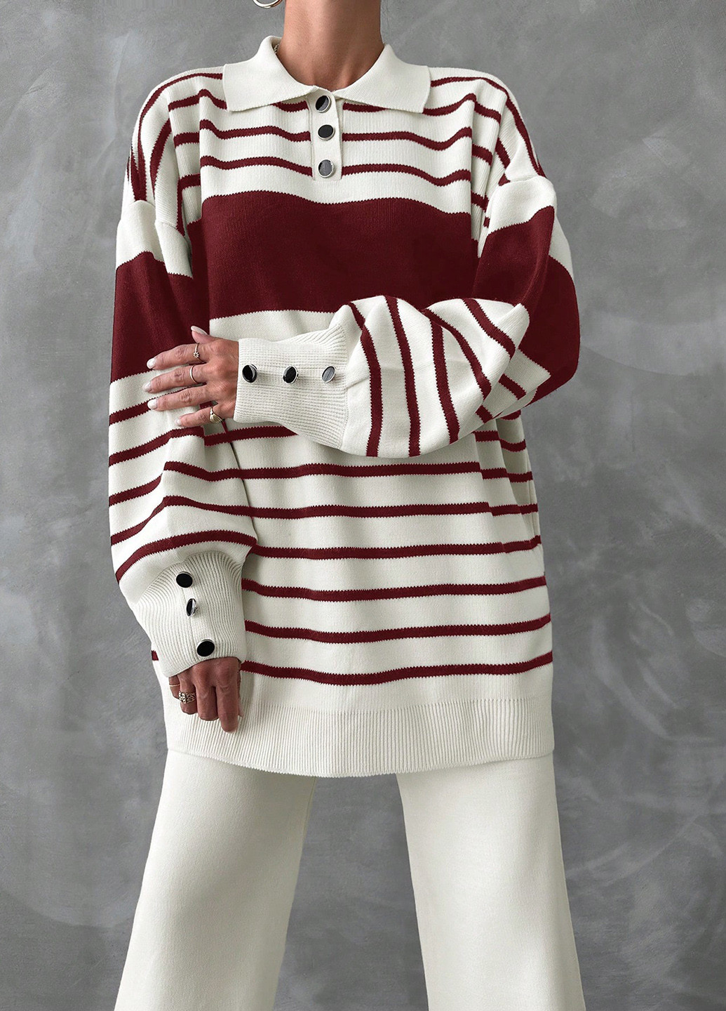 Білий демісезонний комплект (светр, штани) SHEIN