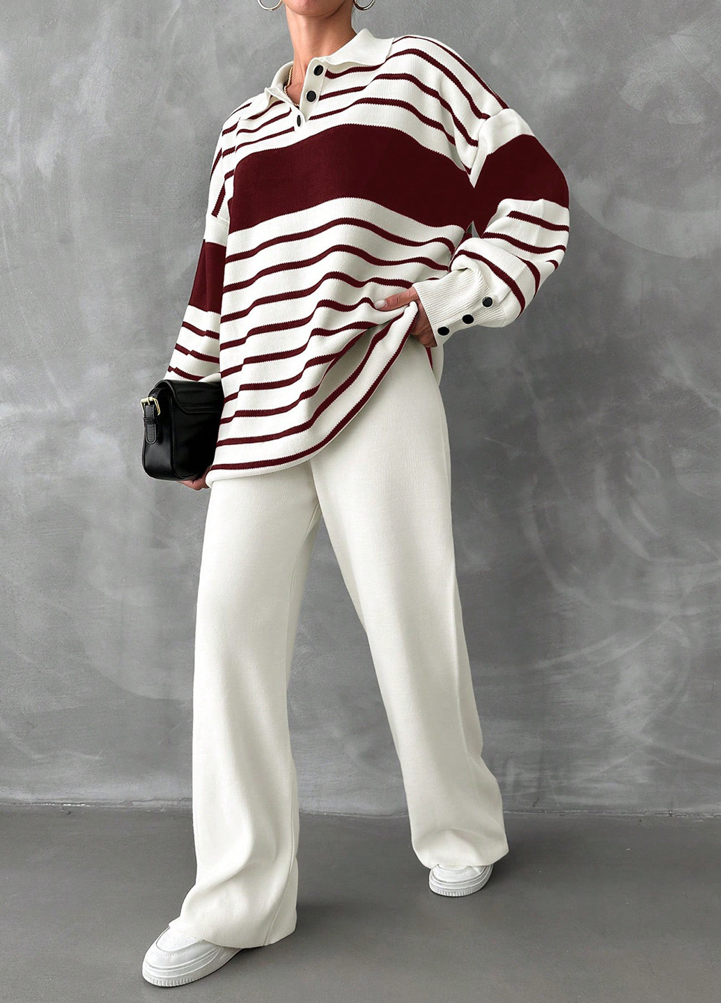 Білий демісезонний комплект (светр, штани) SHEIN