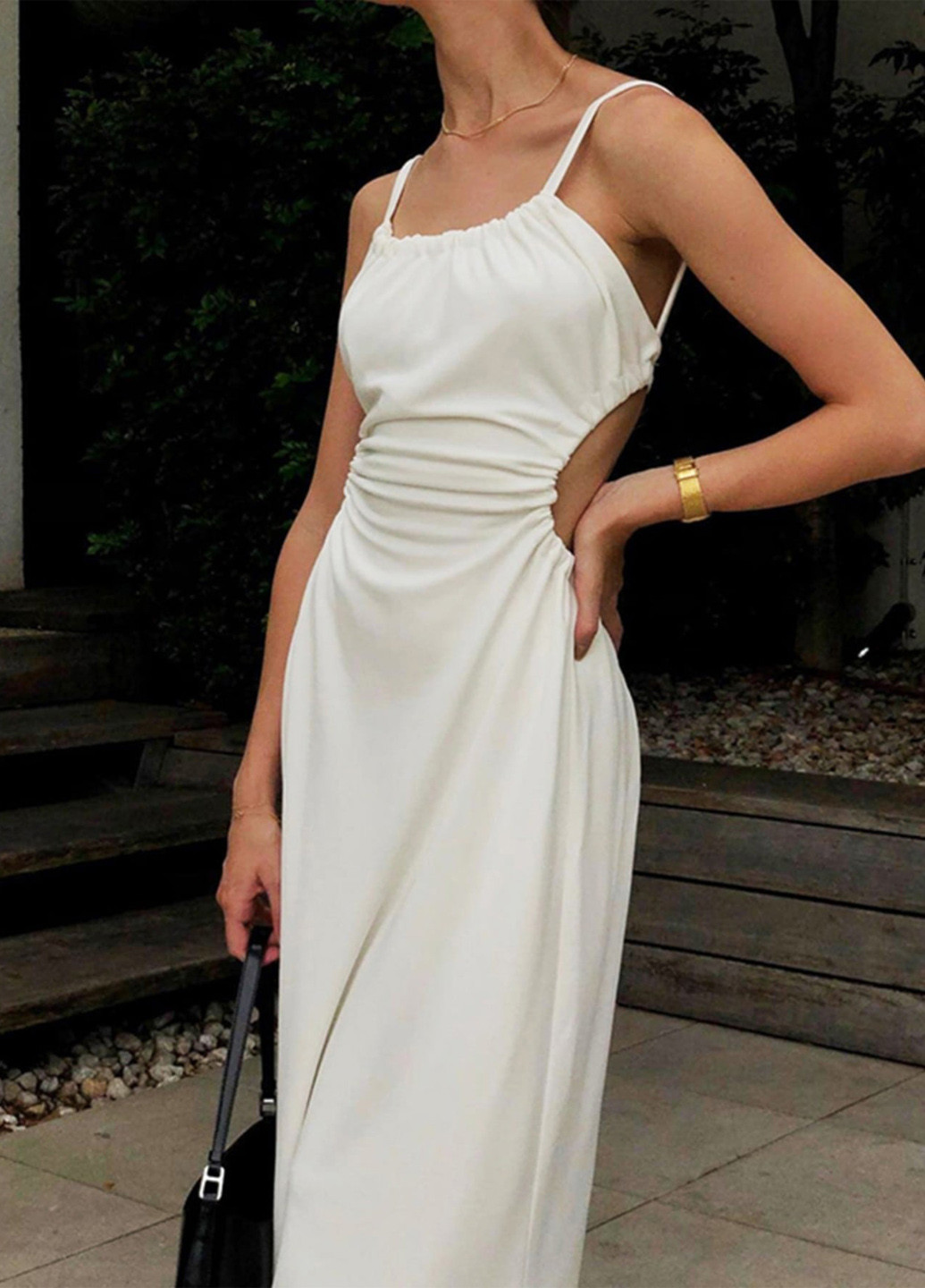 Білий кежуал сукня а-силует, з відкритою спиною SHEIN однотонна