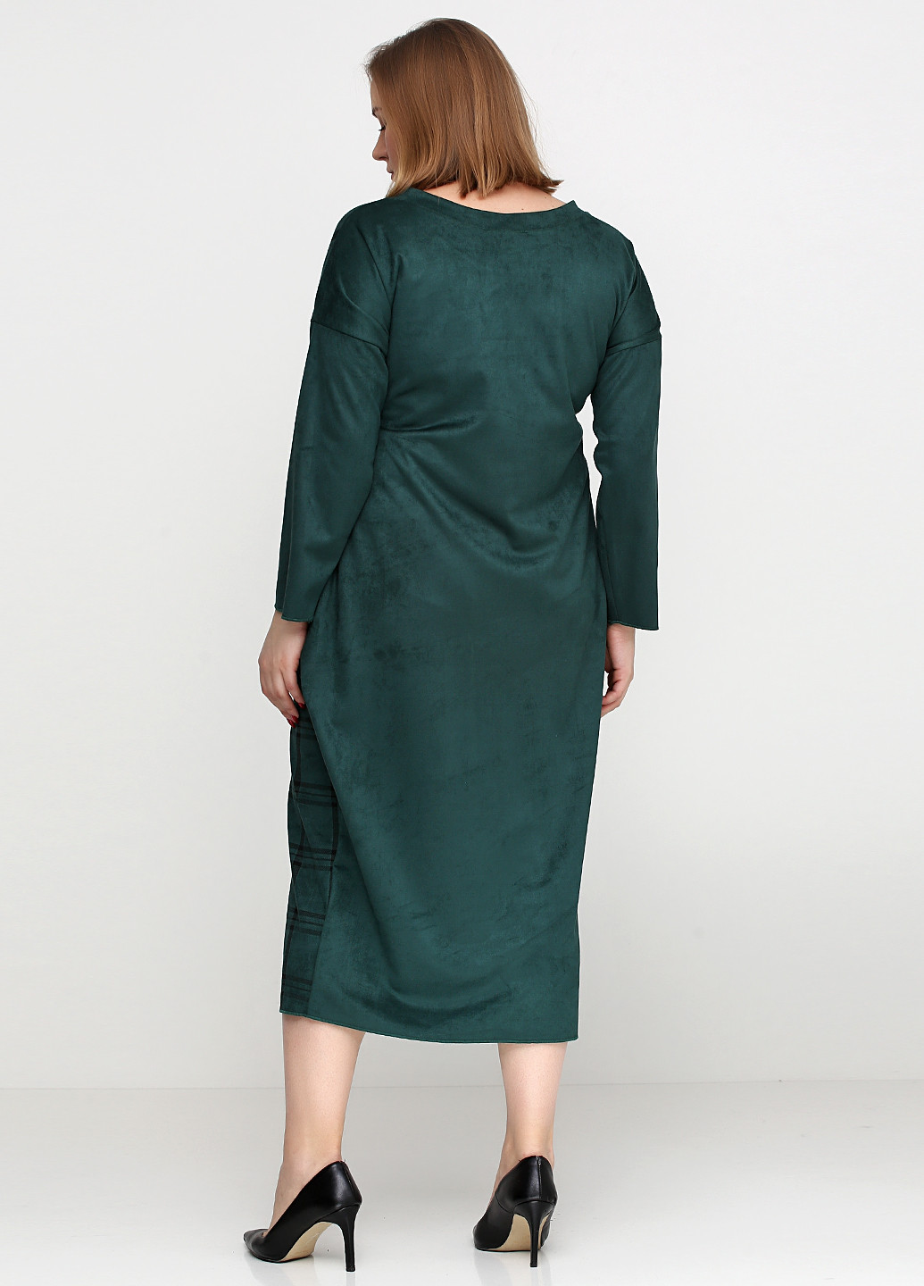 Зеленое кэжуал платье Sasha Ferrano в клетку