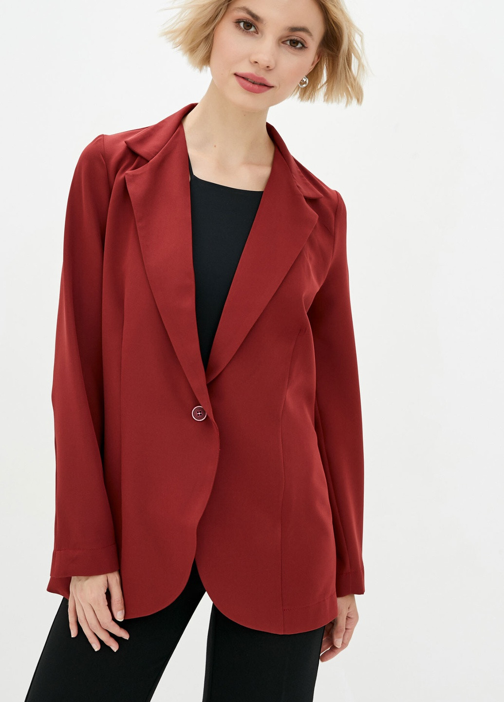 Красный женский пиджак jazzi Garne однотонный - демисезонный