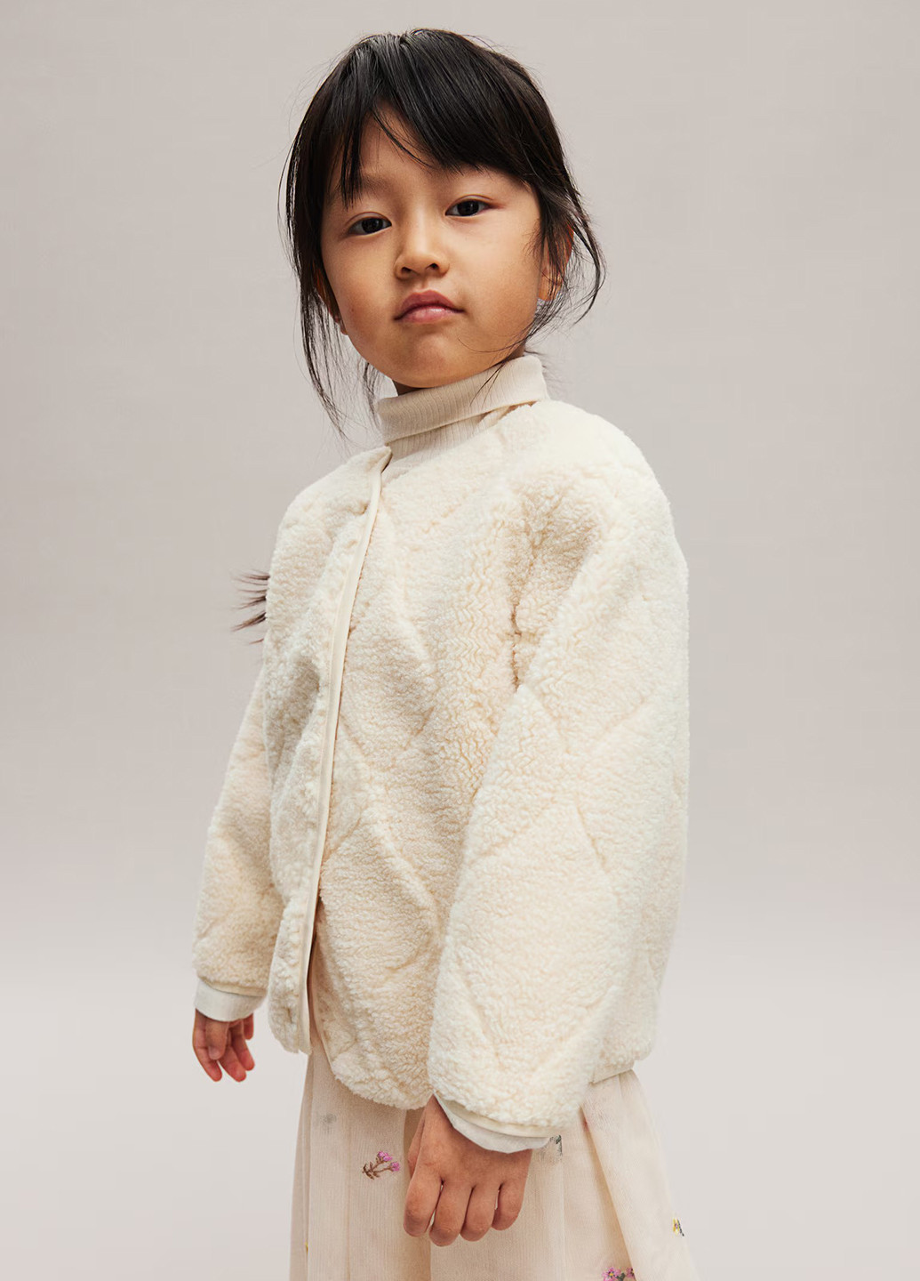 Кремовая демисезонная куртка куртка-лайнер H&M