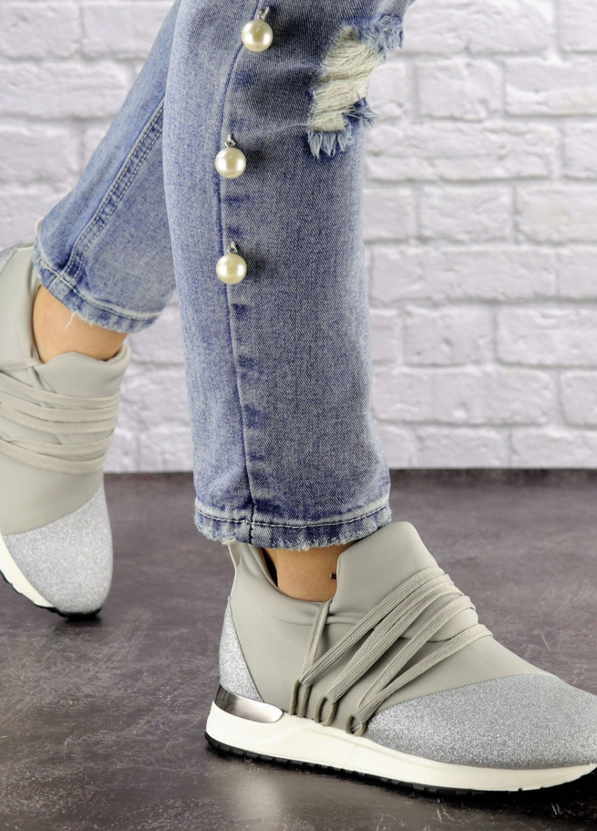 Цветные демисезонные женские стильные кроссовки ringer 1036 39 размер 24 см серебро Fashion