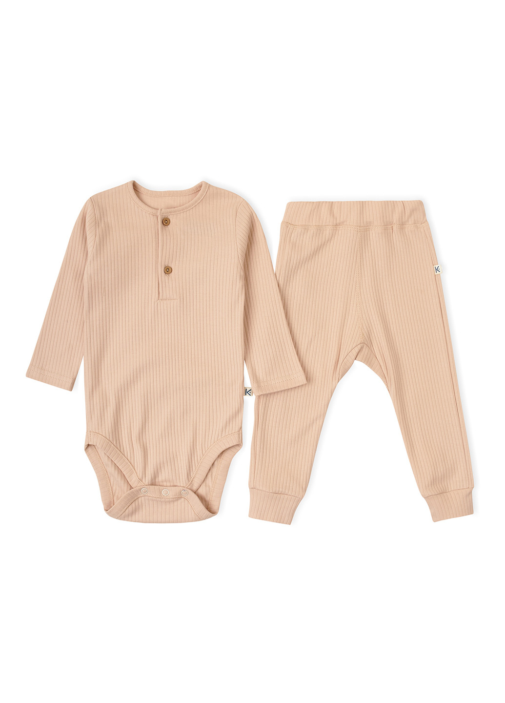 Бежевый демисезонный комплект (боди, брюки) KRAKO