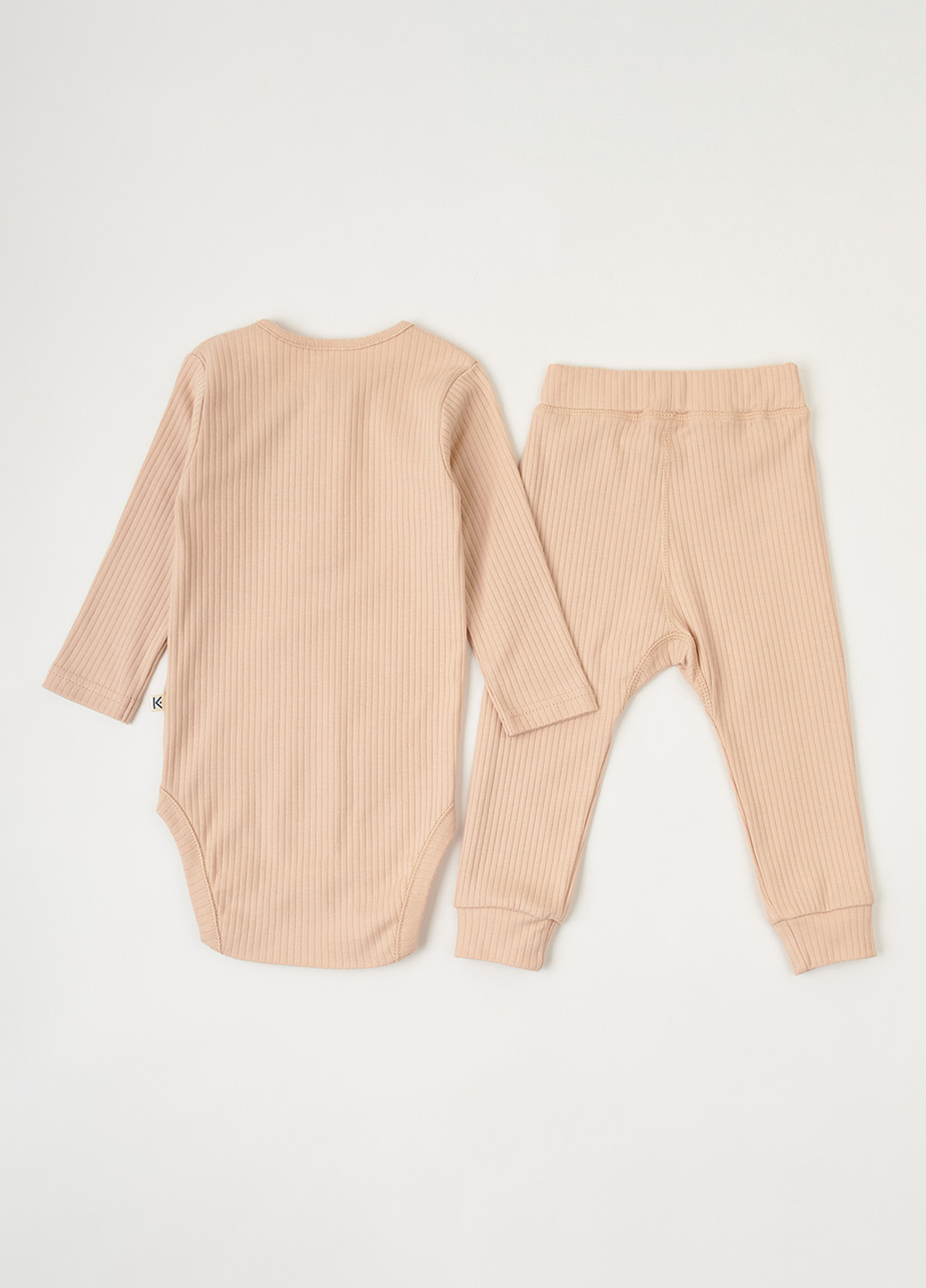 Бежевый демисезонный комплект (боди, брюки) KRAKO