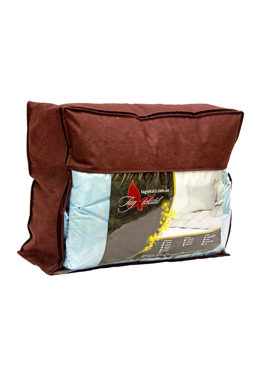 Комплект одеяло лебяжий пух Перо 1.5-сп. + 2 подушки 70х70 см Tag (254805502)