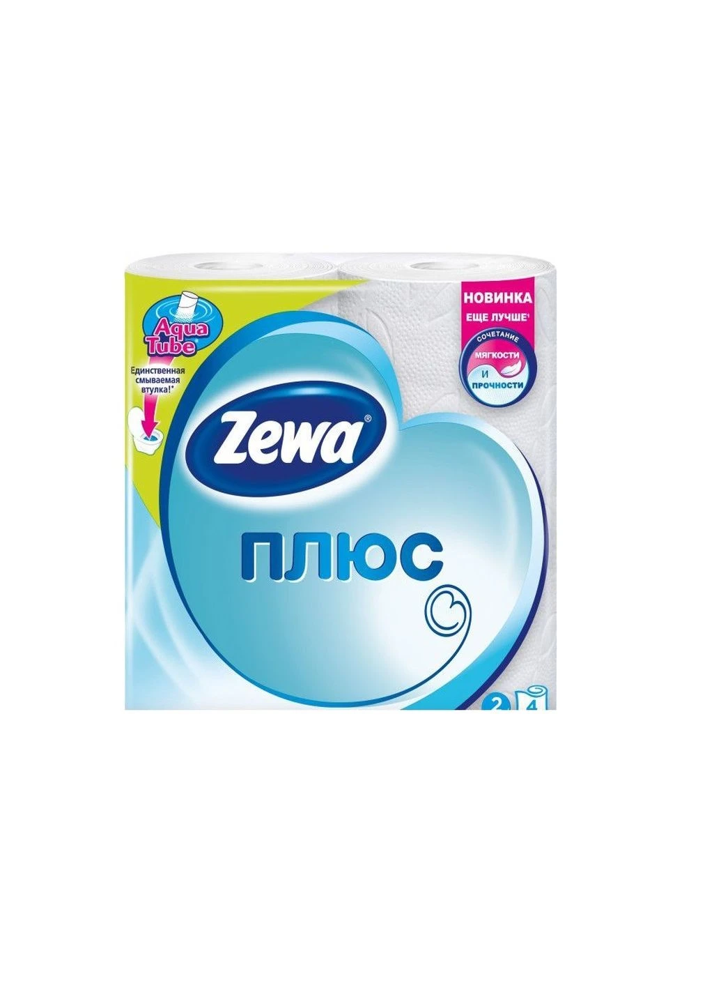 Туалетная бумага Plus 2-слойная Белая 4 шт Zewa (213369586)
