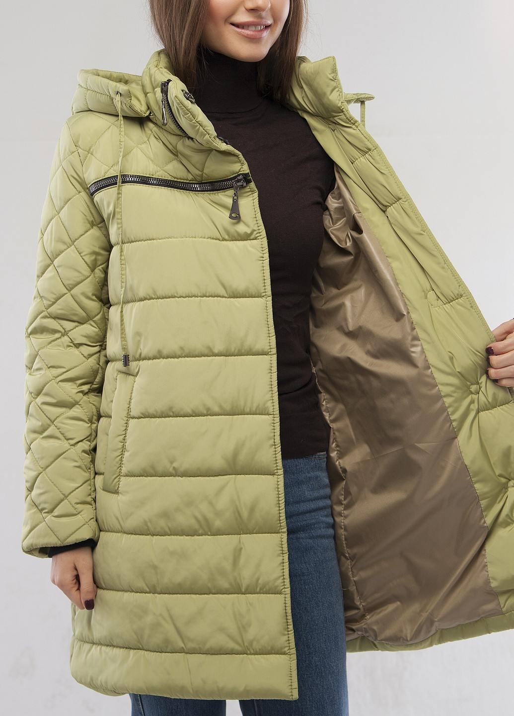 Фісташкова зимня куртка марина Welltre