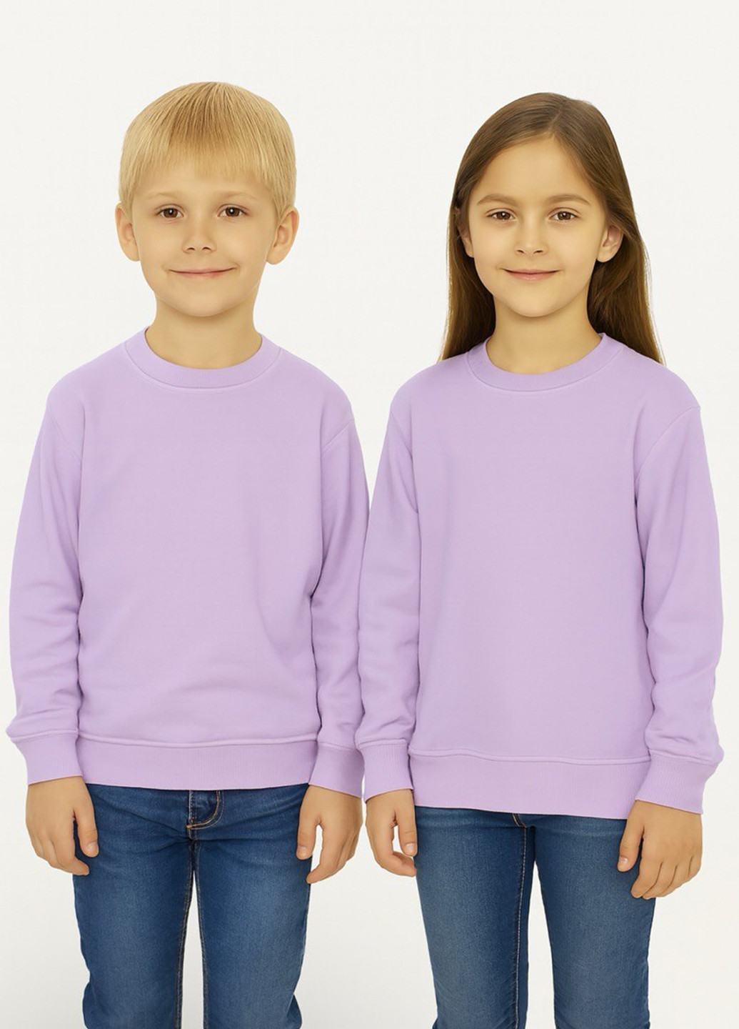 Лавандовий світшот Blue 84 однотонний без декору (367114229)