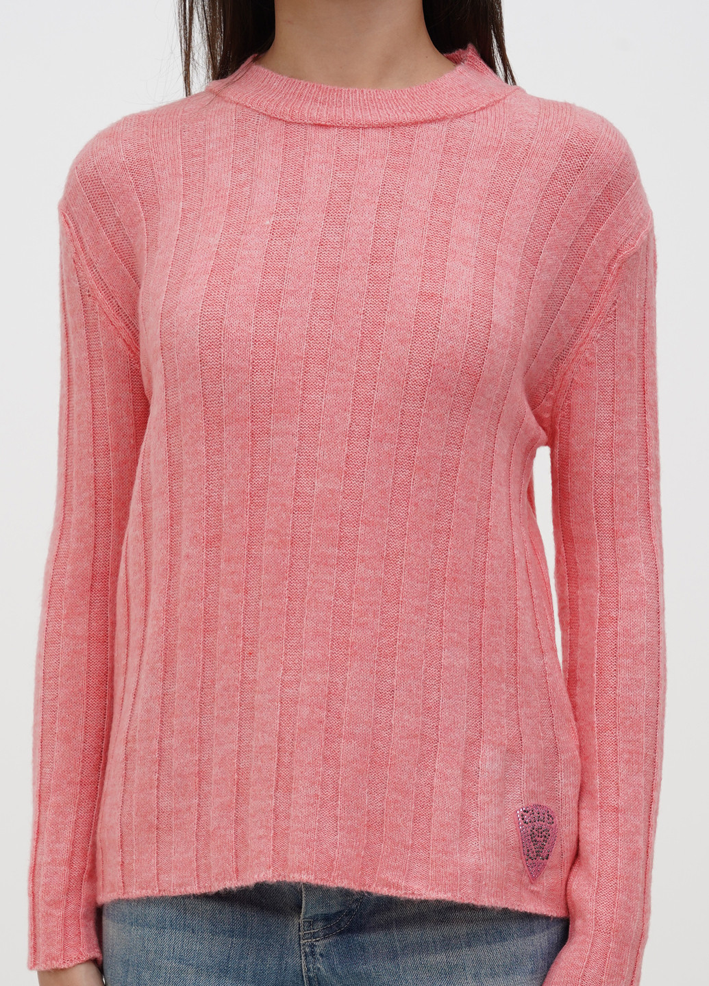 Коралловый демисезонный свитер Sassofono