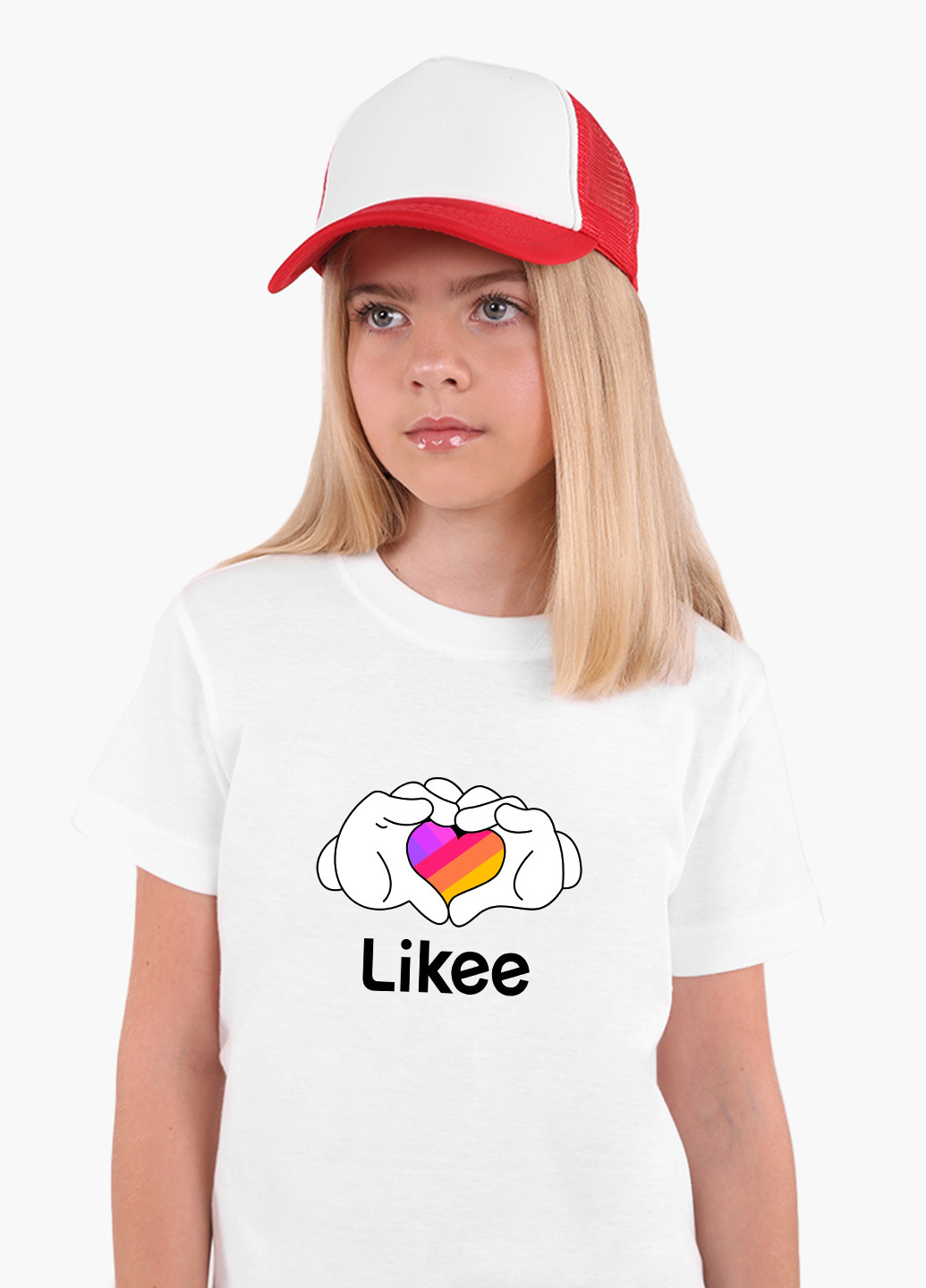 Белая демисезонная футболка детская лайк (likee) белый (9224-1711) 164 см MobiPrint