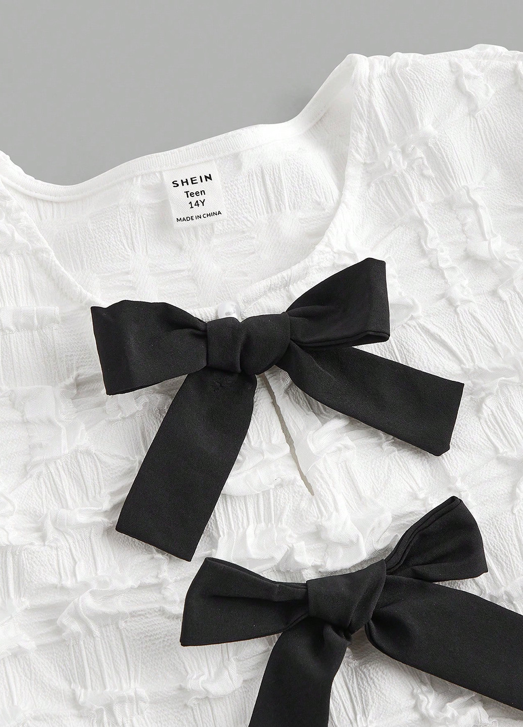 Айвори однотонная блузка с баской SHEIN летняя