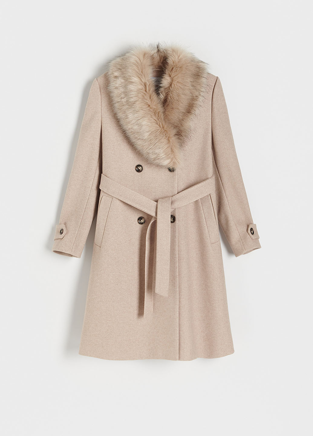 Пудрове демісезонне Пальто двобортне Reserved