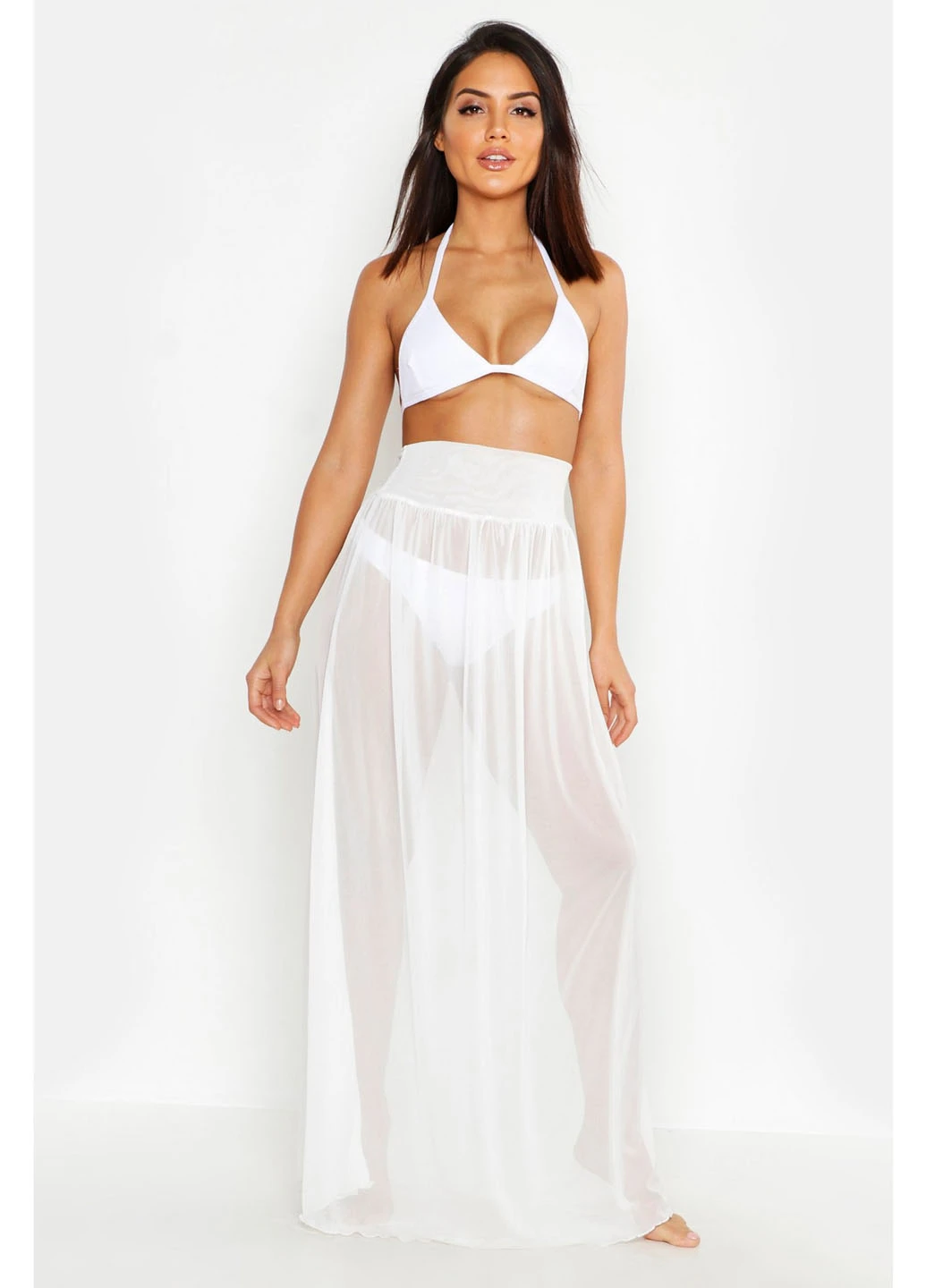 Белая пляжный с надписью юбка Boohoo