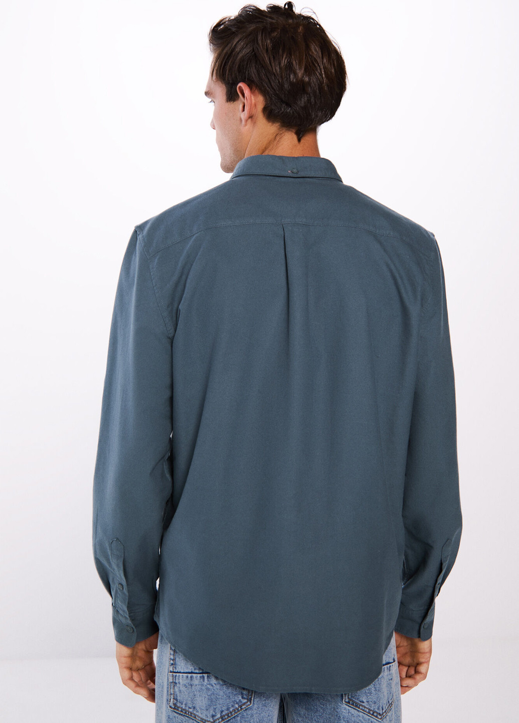 Серо-зеленая кэжуал, классическая рубашка однотонная Springfield