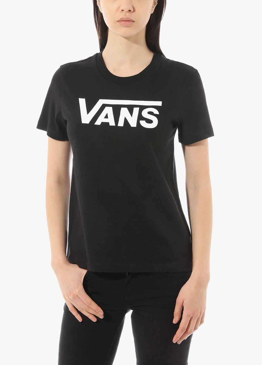 Черная летняя футболка Vans