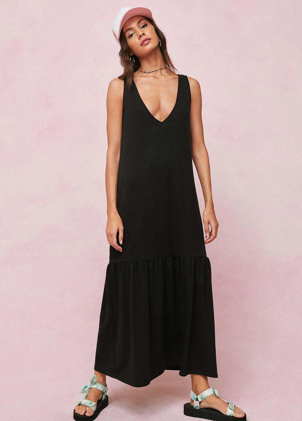 Черное кэжуал платье а-силуэт Nasty Gal однотонное