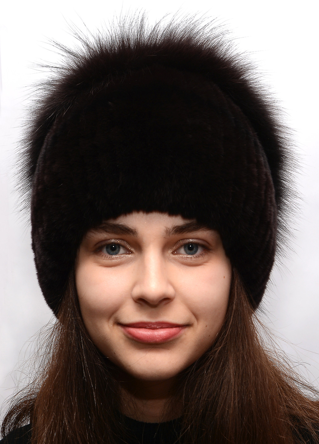 Женская зимняя шапка из вязаного меха кролика Меховой Стиль улитка (221337261)