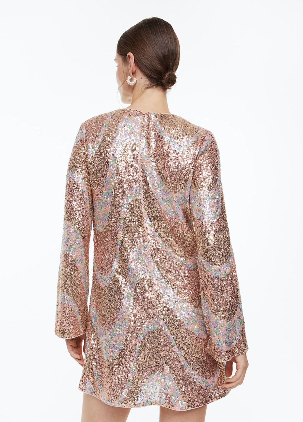 Золотий коктейльна сукня H&M з абстрактним візерунком